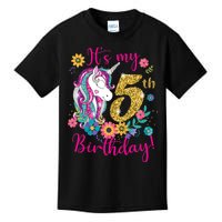 K.i.d.s It's My 5th Birthday Unicorn Lover Funny Birthday Girls Kids T-Shirt