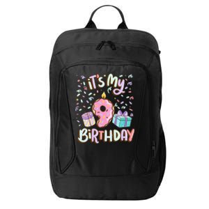 Kids Its My 9th Birthday Cake Donut 9 Year Old Confetti City Backpack