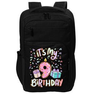 Kids Its My 9th Birthday Cake Donut 9 Year Old Confetti Impact Tech Backpack