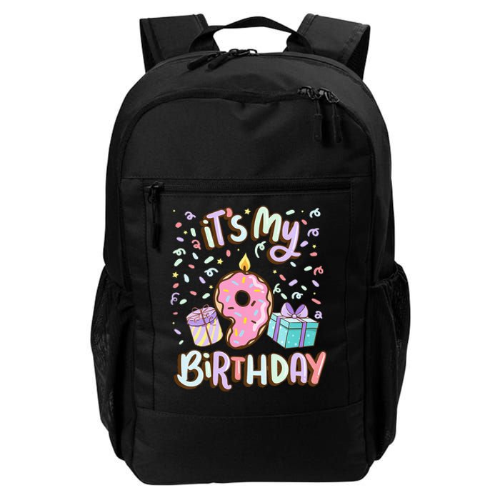 Kids Its My 9th Birthday Cake Donut 9 Year Old Confetti Daily Commute Backpack