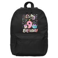 Kids Its My 9th Birthday Cake Donut 9 Year Old Confetti 16 in Basic Backpack