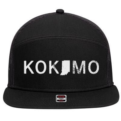 Kokomo Indiana Map 7 Panel Mesh Trucker Snapback Hat