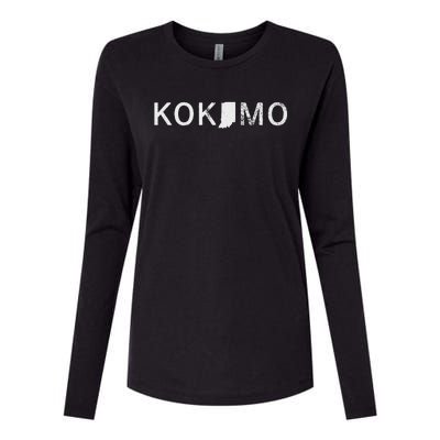 Kokomo Indiana Map Womens Cotton Relaxed Long Sleeve T-Shirt