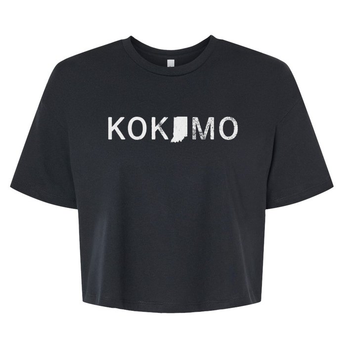 Kokomo Indiana Map Bella+Canvas Jersey Crop Tee