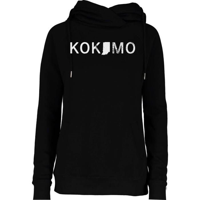 Kokomo Indiana Map Womens Funnel Neck Pullover Hood