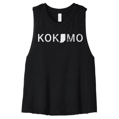 Kokomo Indiana Map Women's Racerback Cropped Tank