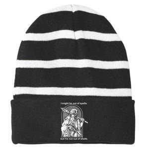 Kuyvon I Might Be Out Of Spells But IM Not Out Of Shells Striped Beanie with Solid Band