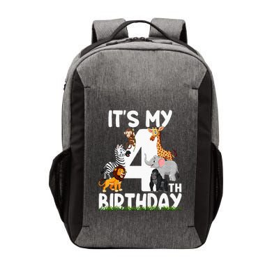 Kids Its My 4th Birthday Zoo Jungle Safari 4 Years Old Animals Vector Backpack