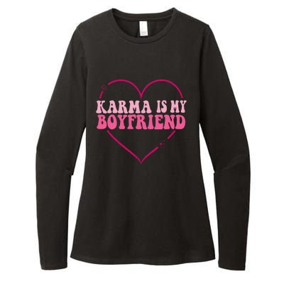 Karma Is My Partner Heart Groovy Spirituel Sarcastic Saying Womens CVC Long Sleeve Shirt