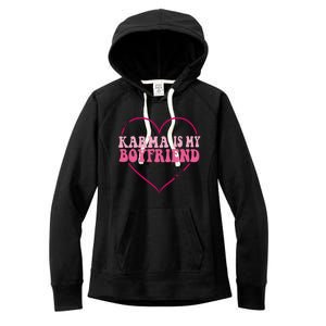 Karma Is My Partner Heart Groovy Spirituel Sarcastic Saying Women's Fleece Hoodie