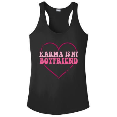 Karma Is My Partner Heart Groovy Spirituel Sarcastic Saying Ladies PosiCharge Competitor Racerback Tank