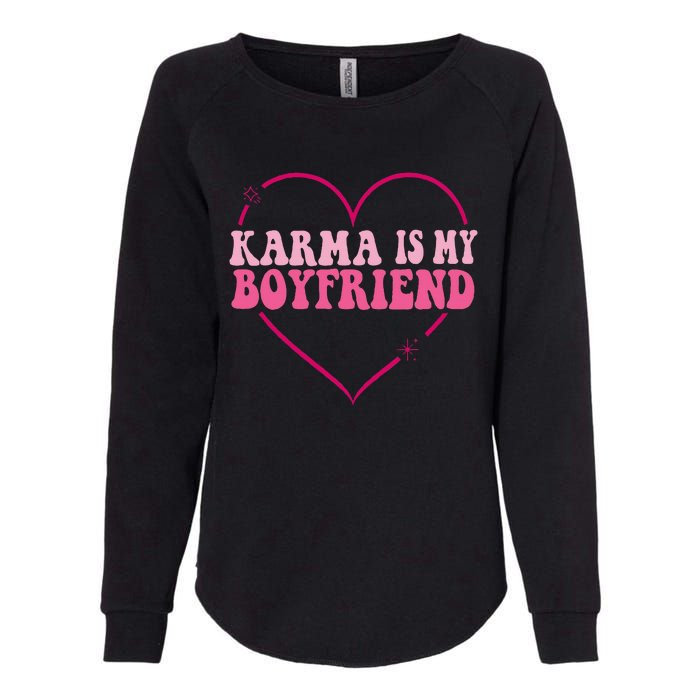 Karma Is My Partner Heart Groovy Spirituel Sarcastic Saying Womens California Wash Sweatshirt