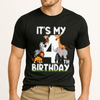 Kids Its My 4th Birthday Zoo Jungle Safari 4 Years Old Animals Cooling Performance Crew T-Shirt
