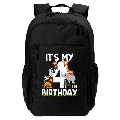 Kids Its My 4th Birthday Zoo Jungle Safari 4 Years Old Animals Backpack