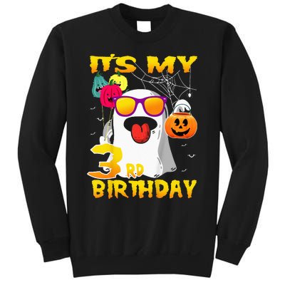 Kids Its My 3rd Birthday Ghost Pumpkin Halloween Party 3 Years Sweatshirt