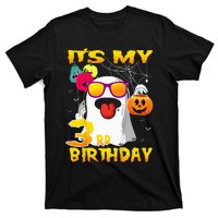 Kids Its My 3rd Birthday Ghost Pumpkin Halloween Party 3 Years T-Shirt