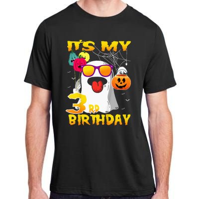 Kids Its My 3rd Birthday Ghost Pumpkin Halloween Party 3 Years Adult ChromaSoft Performance T-Shirt