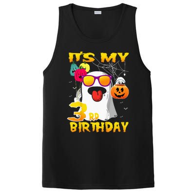 Kids Its My 3rd Birthday Ghost Pumpkin Halloween Party 3 Years PosiCharge Competitor Tank