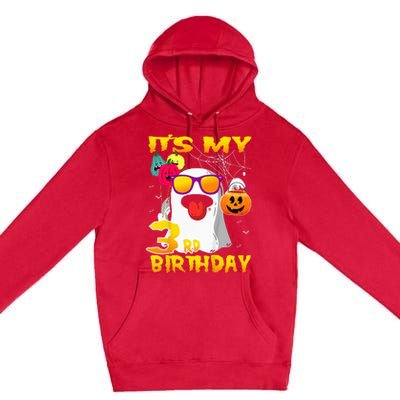 Kids Its My 3rd Birthday Ghost Pumpkin Halloween Party 3 Years Premium Pullover Hoodie