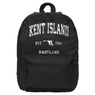 Kent Island Maryland Md Vintage Athletic Sports Design 16 in Basic Backpack