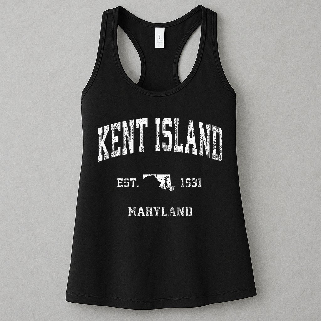 Kent Island Maryland Md Vintage Athletic Sports Design Womens Tank Top