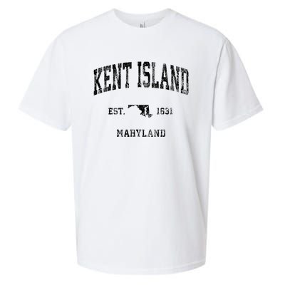 Kent Island Maryland Md Vintage Athletic Black Sports Design Sueded Cloud Jersey T-Shirt