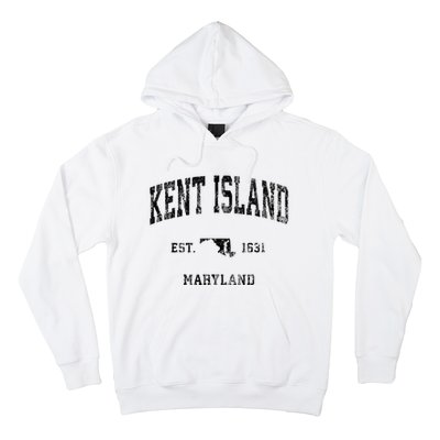 Kent Island Maryland Md Vintage Athletic Black Sports Design Hoodie