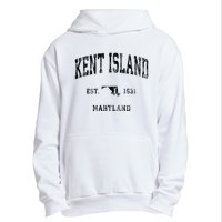 Kent Island Maryland Md Vintage Athletic Black Sports Design Urban Pullover Hoodie