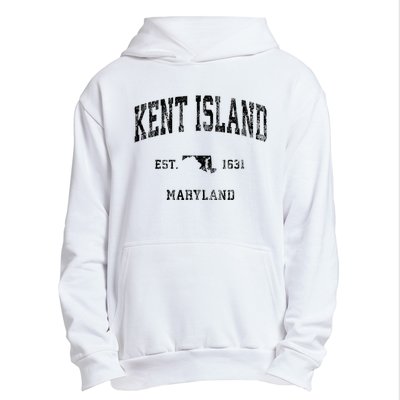 Kent Island Maryland Md Vintage Athletic Black Sports Design Urban Pullover Hoodie