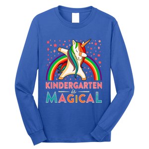 Kindergarten Is Magical Cute Rainbow Dabbing Unicorn Gift Long Sleeve Shirt