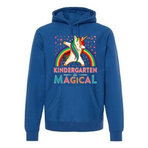 Kindergarten Is Magical Cute Rainbow Dabbing Unicorn Gift Premium Hoodie