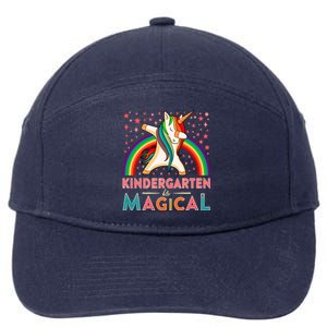 Kindergarten Is Magical Cute Rainbow Dabbing Unicorn Gift 7-Panel Snapback Hat