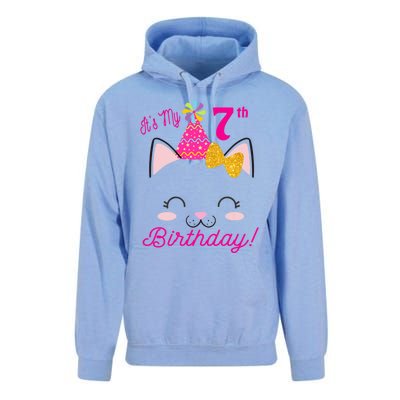 Kids Its My 7th Birthday Shirt Girl Kitty Cat Theme Party Outfit Unisex Surf Hoodie