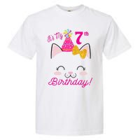 Kids Its My 7th Birthday Shirt Girl Kitty Cat Theme Party Outfit Garment-Dyed Heavyweight T-Shirt