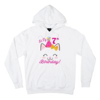 Kids Its My 7th Birthday Shirt Girl Kitty Cat Theme Party Outfit Hoodie