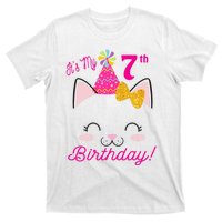 Kids Its My 7th Birthday Shirt Girl Kitty Cat Theme Party Outfit T-Shirt