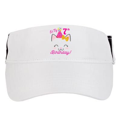 Kids Its My 7th Birthday Shirt Girl Kitty Cat Theme Party Outfit Adult Drive Performance Visor