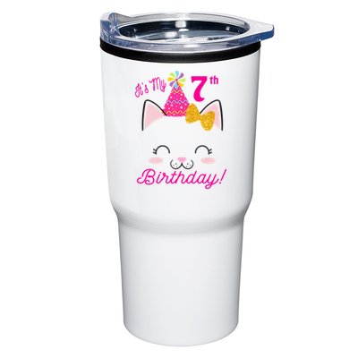 Kids Its My 7th Birthday Shirt Girl Kitty Cat Theme Party Outfit Tumbler
