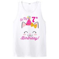 Kids Its My 7th Birthday Shirt Girl Kitty Cat Theme Party Outfit PosiCharge Competitor Tank