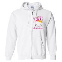 Kids Its My 7th Birthday Shirt Girl Kitty Cat Theme Party Outfit Full Zip Hoodie