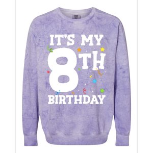 Kids Its My 8th Birthday 8 Eight Happy Birthday Boy Or Girls Colorblast Crewneck Sweatshirt