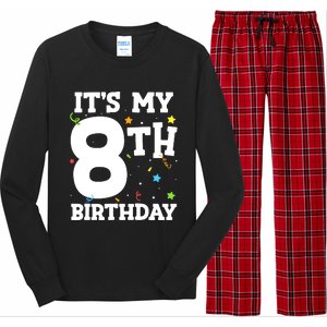 Kids Its My 8th Birthday 8 Eight Happy Birthday Boy Or Girls Long Sleeve Pajama Set