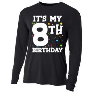 Kids Its My 8th Birthday 8 Eight Happy Birthday Boy Or Girls Cooling Performance Long Sleeve Crew