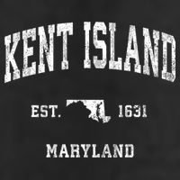 Kent Island Maryland Md Vintage Athletic Black Sports Hat