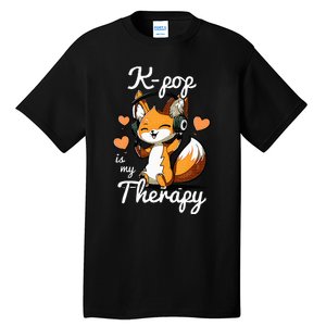 Kpop Is My Therapy Fox Korean Tall T-Shirt