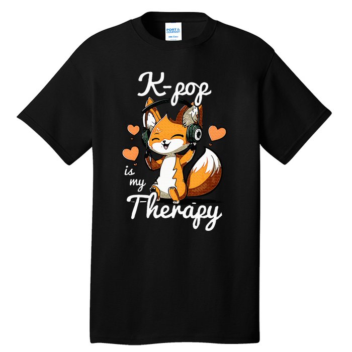 Kpop Is My Therapy Fox Korean Tall T-Shirt