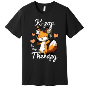 Kpop Is My Therapy Fox Korean Premium T-Shirt