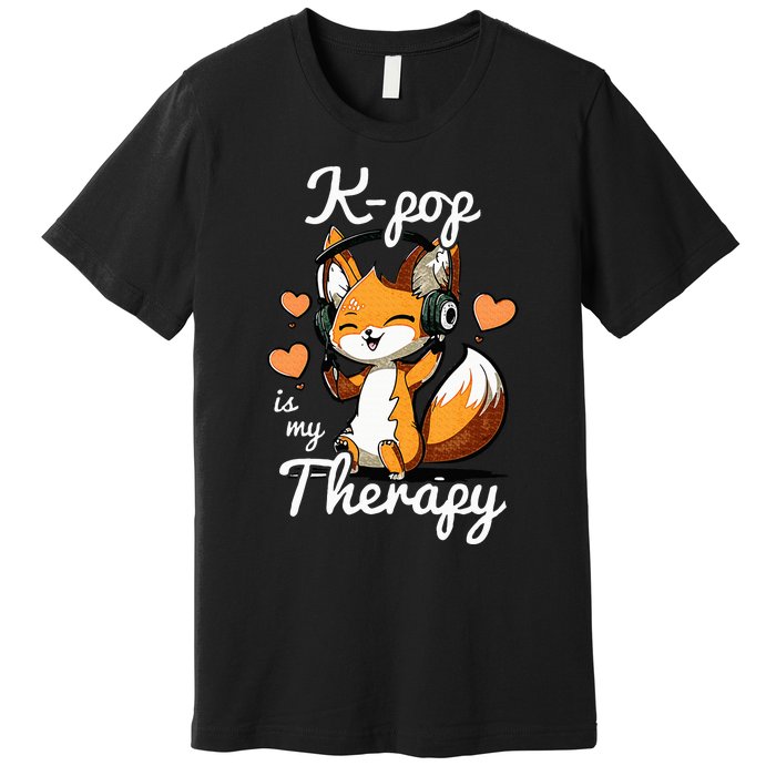 Kpop Is My Therapy Fox Korean Premium T-Shirt