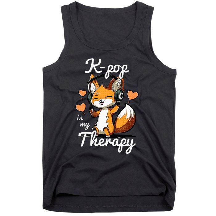 Kpop Is My Therapy Fox Korean Tank Top