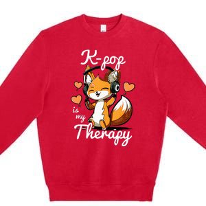 Kpop Is My Therapy Fox Korean Premium Crewneck Sweatshirt